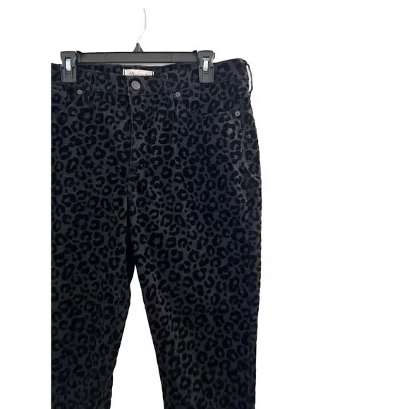Madewell 9" Mid-Rise Skinny Jeans: Flocked Leopard Animal Edition sz 31 Mob Wife - Picture 1 of 11